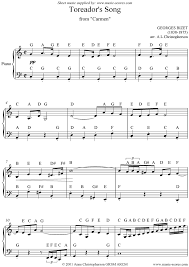 The page for mary had a little lamb for strings has arrangements for violin, viola, cello, and bass, so you can play with an orchestra or a smaller ensemble. Toreadors Song From Carmen Easy Piano Sheet Music By Georges Bizet