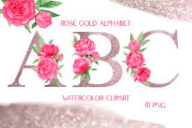 Check spelling or type a new query. Rose Gold Floral Alphabet Clipart Grafik Von Outlander1746 Creative Fabrica