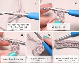 Foundation chain, also known as base chain or starting chain, is a base for almost all crochet projects, especially those worked in rows. Chainless Foundation Crochet Stitches Benefits Step By Step Tutorials Fsc Fhdc Fdc Sigoni Macaroni