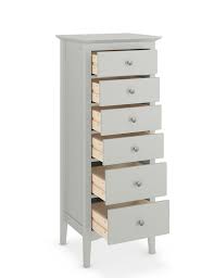 Dresser with extra large drawers. Hastings Grey Tall 6 Drawer Chest M S