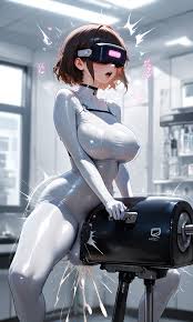 ふたなり ラバースーツ 擬牝台 HMD futa AI 작품 | PixAI
