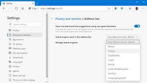 We can replace the search bar results from bing.com to google or duckduckgo. How To Change Default Search Engine In Microsoft Edge On Windows 10