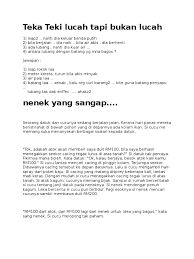 Teka Teki Lucah Teka Teki Lawak Lucu Susah Beserta Jawapan