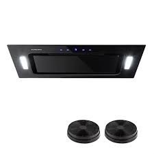 Klarstein Hektor Hotte Aspirante Ilot 2 Filtres Recyclage D Air 530m H Noir