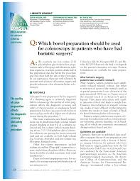 Pdf Which Bowel Preparation Should Be Used For Colonoscopy In Patients Who Have Had Bariatric Surgery