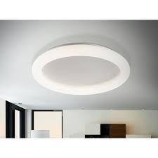 Lighting company's home lighting that fits close to ceiling. 785263 Quasar Led Flush Ceiling Light White Opal