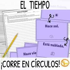 El Tiempo Weather Corre En Circulos Activity Freebie Telling Time In Spanish Spanish Teaching Resources Telling Time Practice