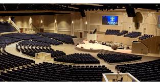 church auditorium designed to seat 4 400 in a radial layout