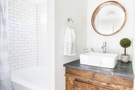 The farmhouse theme is actually ideal for people on a budget because it uses so many repurposed elements! Modern Farmhouse Bathroom Makeover Jenna Kate At Home