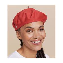 Authentic Summer Cotton Beret in Tile Red