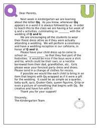 Qu Wedding Letter To Parents Letter To Parents Kindergarten Reading Lettering