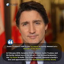 Today, we're celebrating Justin Trudeau's birthday by remembering his  special visit to the Taj Mahal in February 2018! 🇨🇦✨ The Taj Mahal, one  of the New7Wonders of the World, became the perfect