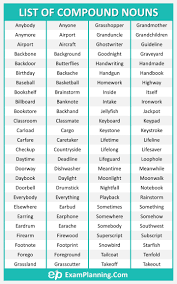List Of Compound Nouns English Language Learning Activities English Words English Vocabulary Words