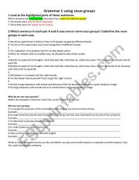 These are used while representing a group of people, animals, or things. Noun Groups Rules Esl Worksheet By Davuvnik