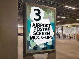Airport Poster Screen Mock Ups 8 In 2020 Mocking Mockup Ups
