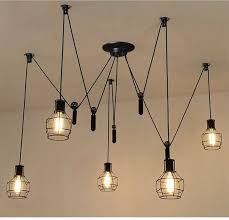 5 Caged Lights Spider Chandelier Pendant Light Octopus Etsy In 2020 Rustic Light Fixtures Modern Pendant Light Fixture Contemporary Pendant Lamps