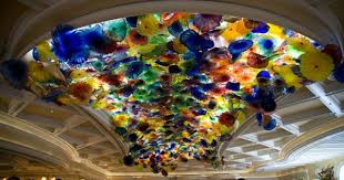 Famous Hand Blown Glass Flower Ceiling In Bellagio Lobby Las Vegas Flower Ceiling Hand Blown Glass Glass Blowing