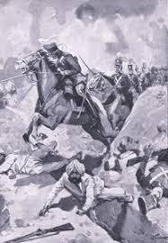 Sergeant Richard Wadeson, 75th Regiment, coming bravely to the rescue of Private Michael Farrell who was assailed by a number of rebel cavalry, Indian Mutiny, 18th July 1857, from a series entitled '