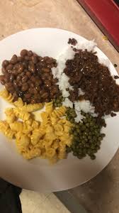 Ground Beef With Brown Gravy White Rice Baked Beans Pasta Side Macaroni And Cheese Sweet Peas Pasta Sides Bean Pasta Brown Gravy