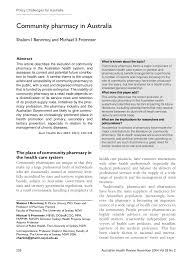 Pdf Community Pharmacy In Australia
