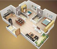 3d Small House Plans 800 Sq Ft 2 Bedroom And Terrace 2015 Smallhouseplans 3dhouseplans Smallhomeplans Denah Rumah Desain Rumah Rumah Minimalis