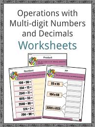 This worksheet provides a mixture of questions on decimals involving order of operations i.e., addition, subtraction, multiplication and division. Operations With Multi Digit Numbers And Decimals Facts Worksheets