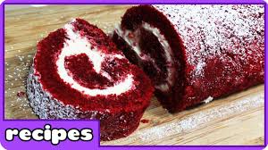 Frosted with cream cheese frosting! watch me make this easy, moist red velvet cake from start to finish! Red Velvet Cake Recipe Cake Roll Homemade Easy Dessert Easy Recipes By Hooplakidz Recipes Easy Desserts Cake Roll Red Velvet Cake Recipe