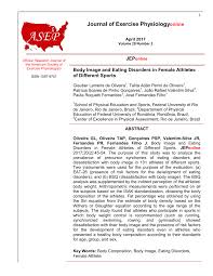*free* shipping on qualifying offers. Pdf Body Image And Eating Disorders In Female Athletes Of Different Sports
