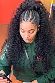 Cornrows Into Loose Ponytail Braidedhairstyles Ponytailhair For Natural Haired Goddesses Cornrows A Natural Hair Braids Braided Hairstyles Ponytail Styles