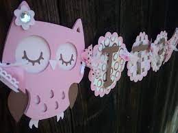 So Cute Owl Baby Shower Baby Girl Banner Baby Shower Banner