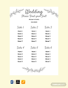 Editable Free Wedding Seating Chart Template