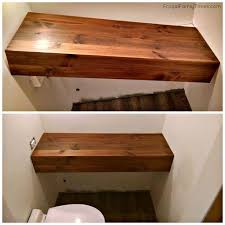 How To Build A Floating Wood Vanity For Less Than 30 An Ikea Hack In 2020 Floating Bathroom Vanities Wood Bathroom Vanity Ikea Bathroom Vanity