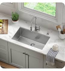Kraus 32 inch undermount single bowl 16 gauge stainless steel kitchen sink. Kraus Khu100 32 18 Standart Pro 32 Single Bowl Undermount Kitchen Stainless Steel Sink In Satin Builder Pack Of 3