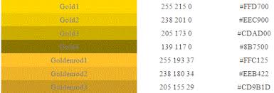Html Color Chart Gold Use Html Color Picker To Find
