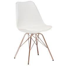 Living Co Dining Chair White With Copper Legs White Dining Chairs Dining Chairs Interior Design Furniture