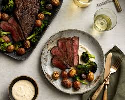 Marinated London Broil With Potatoes Broccoli And Roasted Garlic Aioli Recipe In 2020 Steak Dinner Recipes Recipes Roasted Garlic Aioli