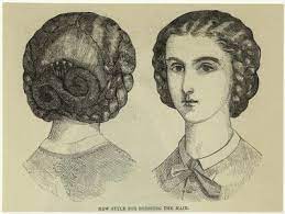New Style For Dressing The Hair Peterson S Magazine August 1862 Nypl Digital Gallery Victorian Clothing Victorian Hairstyles Victorian Women
