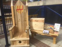 Insert decking screws through the plywood seat to attach the back and seat to the legs. Wooden Throne Chairs