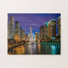 Donuts n' coffee 500 pc. Chicago Skyline Jigsaw Puzzles Zazzle