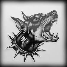Superb Doberman Barking Tattoo Design Jpg 480 480 Pixels Doberman Tattoo Chihuahua Drawing Doberman