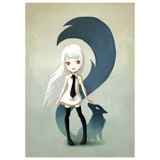 Anime Animal Art Wall Sticker Decal Fox Demon By Indre Bankauskaite Animal Art Anime Animals Art