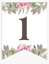 Floral free printable alphabet letters banner. Number 1 Free Printable Floral Banner Flag Floral Design Hd Png Download Kindpng