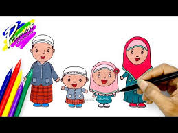 Kelas 01 sd tematik 4 keluargaku siswa source: Halaman Download Keluarga Muslim Cara Menggambar Dan Mewarnai Kartun Youtube