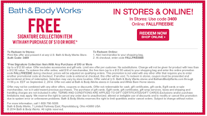 Bath Body Works Coupons 12 Item Free With 10 Spent Bath And Body Bath And Body Works Free Printable Coupons