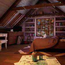 Industrial elements like brick walls or exposed ductwork can give your attic bedroom a mature, masculine aesthetic. Artstation Attic Room Breakdown