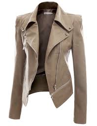 Genuine Leather Jacket Ladies Jacket In Cream Slim Fit Biker Bomber If12 Stylish Leather Jacket Faux Leather Jacket Women Leather Jackets Women