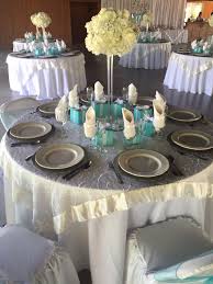 White Table Cloth Ivory Embroidered Organza Overlay White Chair Cover Teal Blue Chair Dash Silver Charge White Chair Covers White Table Cloth Silver Table