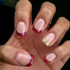 Leisten Sie Sich Rote Gelnagel Zu Weihnachten French Nagel Weihnachten Farbige French Nails Gel Nagel Design