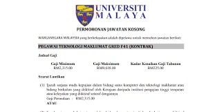 Iklan permohonan kemasukan ijazah sarjana muda pendidikan vokasional uthm online adalah seperti berikut khamis: Jawatan Kosong Di Universiti Malaya Um Jobcari Com Jawatan Kosong Terkini