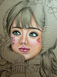 Adult coloring book project with prismacolor